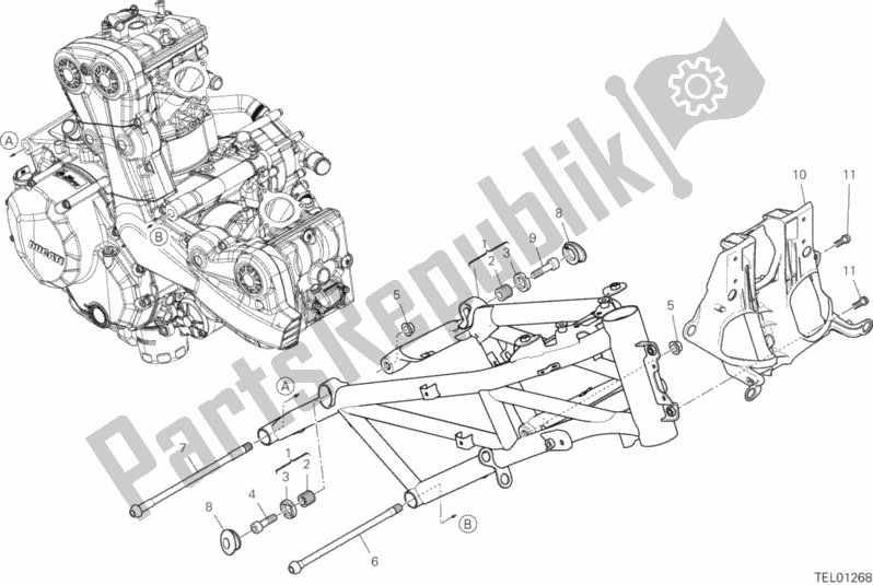 Tutte le parti per il Telaio del Ducati Multistrada 950 S Thailand 2020